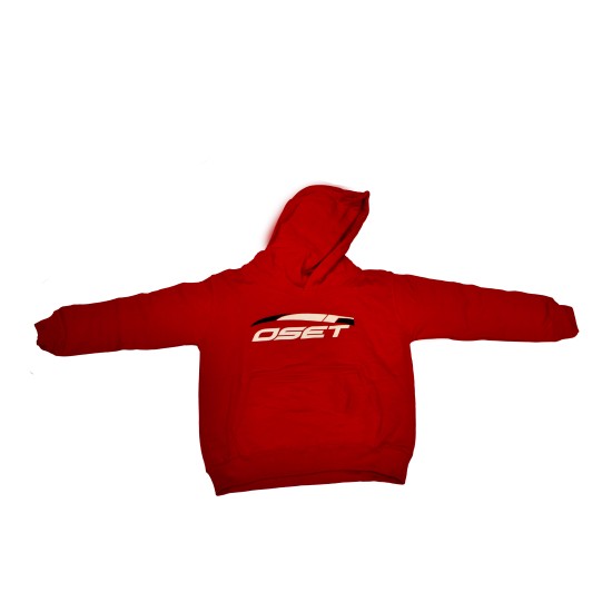 Junior hoodie in red with OSET logo